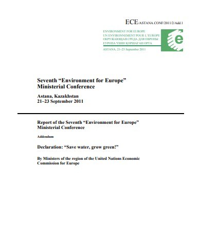 Ministerial Declaration, Seventh “Environment for Europe” Ministerial Conference